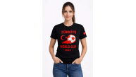 Kadın Türkiye World Cup 2026 Baskılı Tişört Futbol Temalı Forma T-Shirt - Siyah Kadın Türkiye World Cup 2026 Baskılı Tişört Futbol Temalı Forma T-Shirt - Siyah