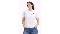 Kadın TÜRKİYE Ay Yıldız Baskılı Taraftar Forma T-Shirt - Beyaz Kadın TÜRKİYE Ay Yıldız Baskılı Taraftar Forma T-Shirt - Beyaz