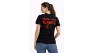 Kadın TÜRKİYE Ay Yıldız Baskılı Taraftar Forma T-Shirt - Siyah Kadın TÜRKİYE Ay Yıldız Baskılı Taraftar Forma T-Shirt - Siyah