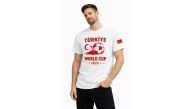 Erkek Türkiye World Cup 2026 Baskılı Tişört Futbol Temalı Forma T-Shirt - Beyaz Erkek Türkiye World Cup 2026 Baskılı Tişört Futbol Temalı Forma T-Shirt - Beyaz