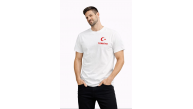 Erkek TÜRKİYE Ay Yıldız Baskılı Taraftar Forma T-Shirt - Beyaz