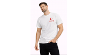 Erkek TÜRKİYE Ay Yıldız Baskılı Taraftar Forma T-Shirt - Beyaz