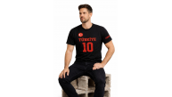 Erkek TÜRKİYE Ay Yıldız Baskılı 10 Numara Forma Tişört Taraftar T-Shirt - Siyah Erkek TÜRKİYE Ay Yıldız Baskılı 10 Numara Forma Tişört Taraftar T-Shirt - Siyah