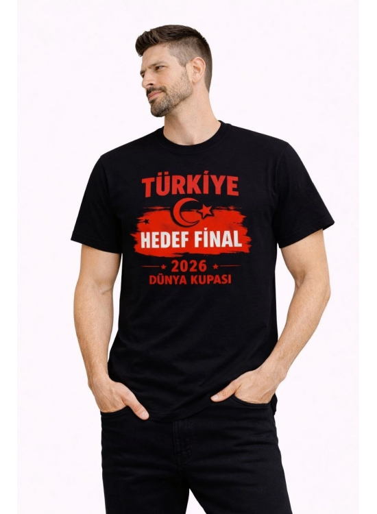 Erkek TÜRKİYE Baskılı Tişört Ay Yıldız 2026 Dünya Kupası Taraftar Forma T-Shirt - Siyah Erkek TÜRKİYE Baskılı Tişört Ay Yıldız 2026 Dünya Kupası Taraftar Forma T-Shirt - Siyah