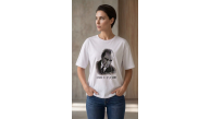 Kadın Atatürk Baskılı Tişört Kısa Kollu Bisiklet Yaka T-Shirt - Beyaz Kadın Atatürk Baskılı Tişört Kısa Kollu Bisiklet Yaka T-Shirt - Beyaz