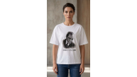 Kadın Atatürk Baskılı Tişört Kısa Kollu Bisiklet Yaka T-Shirt - Beyaz Kadın Atatürk Baskılı Tişört Kısa Kollu Bisiklet Yaka T-Shirt - Beyaz