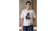 Kadın Atatürk Baskılı Tişört Kısa Kollu Bisiklet Yaka T-Shirt - Beyaz Kadın Atatürk Baskılı Tişört Kısa Kollu Bisiklet Yaka T-Shirt - Beyaz