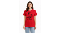 Kadın Atatürk Baskılı Tişört Kısa Kollu Bisiklet Yaka T-Shirt - Kırmızı Kadın Atatürk Baskılı Tişört Kısa Kollu Bisiklet Yaka T-Shirt - Kırmızı