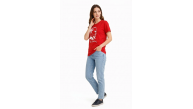 Kadın Atatürk Baskılı Tişört Kısa Kollu Bisiklet Yaka T-Shirt - Kırmızı Kadın Atatürk Baskılı Tişört Kısa Kollu Bisiklet Yaka T-Shirt - Kırmızı