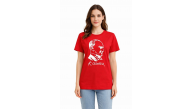 Kadın Atatürk Baskılı Tişört Kısa Kollu Bisiklet Yaka T-Shirt - Kırmızı Kadın Atatürk Baskılı Tişört Kısa Kollu Bisiklet Yaka T-Shirt - Kırmızı