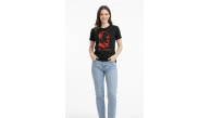 Kadın Atatürk Baskılı Tişört Kısa Kollu Bisiklet Yaka T-Shirt - Siyah Kadın Atatürk Baskılı Tişört Kısa Kollu Bisiklet Yaka T-Shirt - Siyah