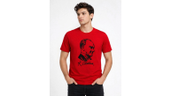 Erkek Atatürk Baskılı Tişört Kısa Kollu Bisiklet Yaka T-Shirt - Kırmızı Erkek Atatürk Baskılı Tişört Kısa Kollu Bisiklet Yaka T-Shirt - Kırmızı