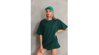 Kadın Regular Fit Tişört Bisiklet Yaka Yazlık Kısa Kol Basıc T-Shirt - Yeşil Kadın Regular Fit Tişört Bisiklet Yaka Yazlık Kısa Kol Basıc T-Shirt - Yeşil
