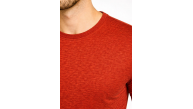 Erkek Flam Kumaş Melanj Dokulu Regular Fit Tişört Bisiklet Yaka Yazlık T-Shirt - Kiremit Erkek Flam Kumaş Melanj Dokulu Regular Fit Tişört Bisiklet Yaka Yazlık T-Shirt - Kiremit