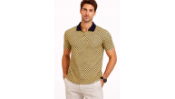 Erkek Pike Kumaş Polo Yaka Desenli Tişört Kısa Kol Yazlık T-Shirt - Sarı Erkek Pike Kumaş Polo Yaka Desenli Tişört Kısa Kol Yazlık T-Shirt - Sarı