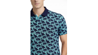 Erkek Pike Kumaş Polo Yaka Palmiye Desenli Tişört Kısa Kol Yazlık T-Shirt - Turkuaz Erkek Pike Kumaş Polo Yaka Palmiye Desenli Tişört Kısa Kol Yazlık T-Shirt - Turkuaz