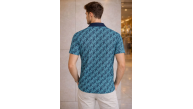 Erkek Pike Kumaş Polo Yaka Palmiye Desenli Tişört Kısa Kol Yazlık T-Shirt - Turkuaz Erkek Pike Kumaş Polo Yaka Palmiye Desenli Tişört Kısa Kol Yazlık T-Shirt - Turkuaz