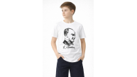 Erkek Çocuk Atatürk Baskılı Tişört Kısa Kollu Bisiklet Yaka T-Shirt - Beyaz