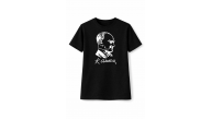 Erkek Çocuk Atatürk Baskılı Tişört Kısa Kollu Bisiklet Yaka T-Shirt - Siyah