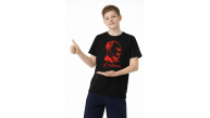 Erkek Çocuk Atatürk Baskılı Tişört Kısa Kollu Bisiklet Yaka T-Shirt - Siyah