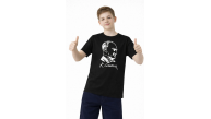 Erkek Çocuk Atatürk Baskılı Tişört Kısa Kollu Bisiklet Yaka T-Shirt - Siyah