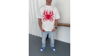 Erkek Örümcek Baskılı Tişört Kısa Kollu Bisiklet Yaka T-Shirt - Beyaz Erkek Örümcek Baskılı Tişört Kısa Kollu Bisiklet Yaka T-Shirt - Beyaz