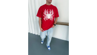 Erkek Örümcek Baskılı Tişört Kısa Kollu Bisiklet Yaka T-Shirt - Kırmızı Erkek Örümcek Baskılı Tişört Kısa Kollu Bisiklet Yaka T-Shirt - Kırmızı