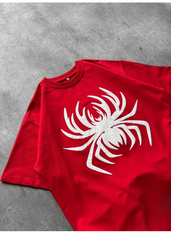 Erkek Örümcek Baskılı Tişört Kısa Kollu Bisiklet Yaka T-Shirt - Kırmızı Erkek Örümcek Baskılı Tişört Kısa Kollu Bisiklet Yaka T-Shirt - Kırmızı