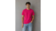 Erkek Basic Pamuklu Tişört Bisiklet Yaka Düz Renk Regular Fit T-Shirt - Fuşya Erkek Basic Pamuklu Tişört Bisiklet Yaka Düz Renk Regular Fit T-Shirt - Fuşya