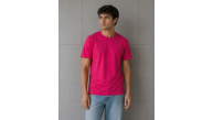 Erkek Basic Pamuklu Tişört Bisiklet Yaka Düz Renk Regular Fit T-Shirt - Fuşya Erkek Basic Pamuklu Tişört Bisiklet Yaka Düz Renk Regular Fit T-Shirt - Fuşya