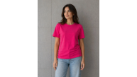 Kadın Basic Pamuklu Tişört Bisiklet Yaka Düz Renk Relaxed Fit T-Shirt - Fuşya Kadın Basic Pamuklu Tişört Bisiklet Yaka Düz Renk Relaxed Fit T-Shirt - Fuşya