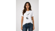 Kadın Astronot Ay Temalı Tişört Kısa Kol Yazlık Bisiklet Yaka T-Shirt - Beyaz Kadın Astronot Ay Temalı Tişört Kısa Kol Yazlık Bisiklet Yaka T-Shirt - Beyaz