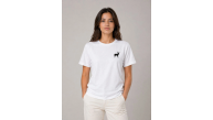 Kadın Minimal Geyik Logolu Tişört Bisiklet Yaka Kısa kol Yazlık T-Shirt - Beyaz Kadın Minimal Geyik Logolu Tişört Bisiklet Yaka Kısa kol Yazlık T-Shirt - Beyaz