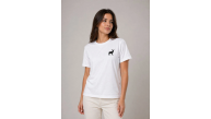 Kadın Minimal Geyik Logolu Tişört Bisiklet Yaka Kısa kol Yazlık T-Shirt - Beyaz Kadın Minimal Geyik Logolu Tişört Bisiklet Yaka Kısa kol Yazlık T-Shirt - Beyaz