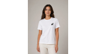 Kadın Minimal Geyik Logolu Tişört Bisiklet Yaka Kısa kol Yazlık T-Shirt - Beyaz Kadın Minimal Geyik Logolu Tişört Bisiklet Yaka Kısa kol Yazlık T-Shirt - Beyaz