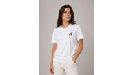 Kadın Minimal Geyik Logolu Tişört Bisiklet Yaka Kısa kol Yazlık T-Shirt - Beyaz Kadın Minimal Geyik Logolu Tişört Bisiklet Yaka Kısa kol Yazlık T-Shirt - Beyaz