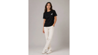 Kadın Minimal Geyik Logolu Tişört Bisiklet Yaka Kısa kol Yazlık T-Shirt - Siyah Kadın Minimal Geyik Logolu Tişört Bisiklet Yaka Kısa kol Yazlık T-Shirt - Siyah