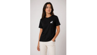 Kadın Minimal Geyik Logolu Tişört Bisiklet Yaka Kısa kol Yazlık T-Shirt - Siyah Kadın Minimal Geyik Logolu Tişört Bisiklet Yaka Kısa kol Yazlık T-Shirt - Siyah