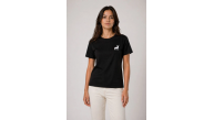 Kadın Minimal Geyik Logolu Tişört Bisiklet Yaka Kısa kol Yazlık T-Shirt - Siyah Kadın Minimal Geyik Logolu Tişört Bisiklet Yaka Kısa kol Yazlık T-Shirt - Siyah