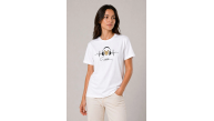 Kadın Müzik Temalı Baskılı Tişört Bisiklet Yaka Kısa Kol T-Shirt - Beyaz Kadın Müzik Temalı Baskılı Tişört Bisiklet Yaka Kısa Kol T-Shirt - Beyaz
