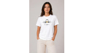 Kadın Müzik Temalı Baskılı Tişört Bisiklet Yaka Kısa Kol T-Shirt - Beyaz Kadın Müzik Temalı Baskılı Tişört Bisiklet Yaka Kısa Kol T-Shirt - Beyaz