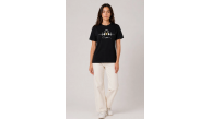 Kadın Müzik Temalı Baskılı Tişört Bisiklet Yaka Kısa Kol T-Shirt - Siyah Kadın Müzik Temalı Baskılı Tişört Bisiklet Yaka Kısa Kol T-Shirt - Siyah