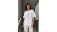 Kadın Minimal Gitar Baskılı Tişört T-Shirt Yazlık Kısa Kol Bisiklet Yaka T-Shirt - Beyaz Kadın Minimal Gitar Baskılı Tişört T-Shirt Yazlık Kısa Kol Bisiklet Yaka T-Shirt - Beyaz