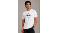 Erkek Müzik Temalı Baskılı Tişört Bisiklet Yaka Kısa Kol T-Shirt - Beyaz Erkek Müzik Temalı Baskılı Tişört Bisiklet Yaka Kısa Kol T-Shirt - Beyaz