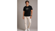 Erkek Müzik Temalı Baskılı Tişört Bisiklet Yaka Kısa Kol T-Shirt - Siyah Erkek Müzik Temalı Baskılı Tişört Bisiklet Yaka Kısa Kol T-Shirt - Siyah