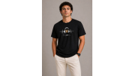Erkek Müzik Temalı Baskılı Tişört Bisiklet Yaka Kısa Kol T-Shirt - Siyah Erkek Müzik Temalı Baskılı Tişört Bisiklet Yaka Kısa Kol T-Shirt - Siyah