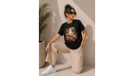 Kadın Balkabağı Hayalet Baskılı Tişört Kısa Kol Yazlık T-Shirt - Siyah Kadın Balkabağı Hayalet Baskılı Tişört Kısa Kol Yazlık T-Shirt - Siyah