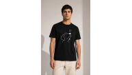 Erkek Köpek Figürlü Minimal Baskılı Tişört Kısa Kol Yazlık T-Shirt - Siyah Erkek Köpek Figürlü Minimal Baskılı Tişört Kısa Kol Yazlık T-Shirt - Siyah