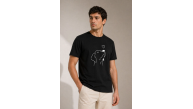 Erkek Köpek Figürlü Minimal Baskılı Tişört Kısa Kol Yazlık T-Shirt - Siyah Erkek Köpek Figürlü Minimal Baskılı Tişört Kısa Kol Yazlık T-Shirt - Siyah