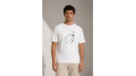 Erkek Köpek Figürlü Minimal Baskılı Tişört Kısa Kol Yazlık T-Shirt - Beyaz Erkek Köpek Figürlü Minimal Baskılı Tişört Kısa Kol Yazlık T-Shirt - Beyaz